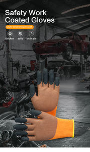 Gran oferta de guantes cálidos de invierno para jardín, espuma de látex marrón con puntas de dedos gruesas y equipo de protección Industrial recubierto de Palma - Product Image 6