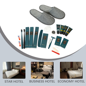 Kit d'articles de toilette jetables personnalisés pour hôtel, ensemble complet pour l'hôtellerie avec pantoufles <span class=keywords><strong>et</strong></span> shampoing pour gîtes <span class=keywords><strong>et</strong></span> spas - Product Image 4