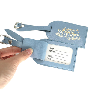Custom Logo PU Leather Bag <b>Tag</b> OEM ODM Factory Direct Wholesale Travel Name <b>Tag</b> for Suitcase Backpack <b>Luggage</b> Handbag - Product Image 1