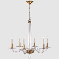 Yihao, candelabro de cristal de lujo moderno, lámpara colgante de cristal de granja Vintage, techo de latón para Hotel, sala de estar, lámpara de vela