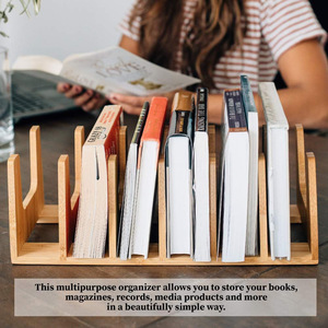 ที่เก็บนิตยสารไม้ไผ่ 6 ช่อง ชั้นวางหนังสือเรียบง่ายทันสมัยสำหรับห้องครัวห้องนอน - Product Image 4