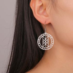 Pendientes Colgantes con Runas Vikingas para Mujeres y Niñas, Acero Inoxidable, Joyería con Amuleto del Tejido Nórdico del Wyrd, Regalo para el Día de San Valentín - Product Image 3