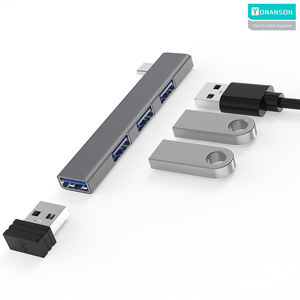 Gran oferta Plug and <span class=keywords><strong>Play</strong></span> aluminio de alta velocidad <span class=keywords><strong>4</strong></span> en 1 concentrador de dos puertos multipuerto USB 2,0 3,0 tipo C adaptador de concentrador estación de acoplamiento - Product Image 4