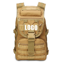 35L haute densité 900D Oxford imperméable kaki réglable sac à dos doublure en polyester fermeture éclair sac à dos tactique