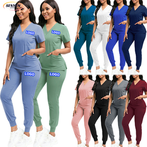 Đồ y tế bệnh viện unisex có túi ngực, chất liệu spandex mềm mại, co giãn hai chiều, đồng phục điều dưỡng nữ, màu sắc tùy chỉnh, đồng phục salon, bộ đồ y tá - Product Image 1