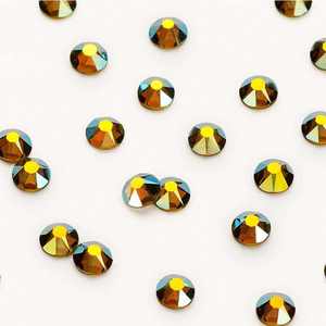 Ss6-Aplique AB verde <span class=keywords><strong>oscuro</strong></span> para ropa, piedras redondas planas Strass, diamantes de imitación de cristal de fijación en caliente, 12, 16, 20, 30 - Product Image 5