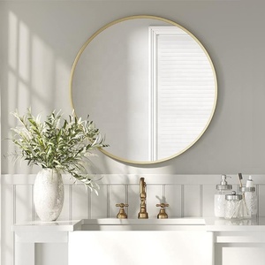 Tùy chỉnh lớn trang trí nội thất Vàng Vòng phòng tắm trang trí <span class=keywords><strong>Vanity</strong></span> tường gương, vòng tròn kim loại khung phòng ngủ miroor tường trang trí nội thất - Product Image 2