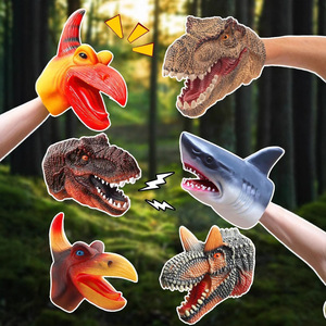 Bán Buôn Cao Su Khủng Long Con Rối Tay Thực Tế Cao Su Mềm Động Vật Đầu Triceratops Con Rối Tay Khủng Long Đồ Chơi - Product Image 3