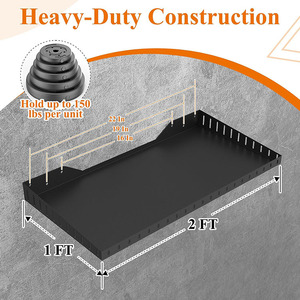 JH-Mech <span class=keywords><strong>2</strong></span>パック<span class=keywords><strong>2</strong></span>フィート壁に取り付けられた棚ブラケットハードウェア付きヘビーデューティースチールガレージ収納棚地下ランドリールーム用 - Product Image 3