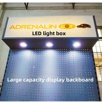 Espositore Moderno Personalizzato in Metallo Verniciato a Polvere con Pannello Forato e Scatola Luminosa a LED per Design Autoportante per Negozi al Dettaglio