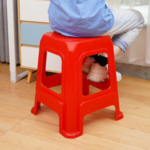 Thickened Plastic <b>Stool</b> 48cm Tall Square Red Polypropylene For Home <b>Workshop</b> Children Adults - Product Image 3