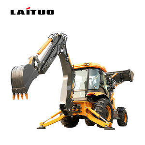 Loader Roda Kecil Buatan Cina 388 Backhoe 4x4 Front Loader 4WD Backhoe Loader untuk Konstruksi Perkotaan - Product Image 1