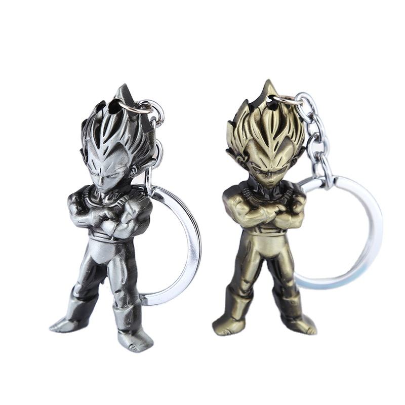 Grosir liontin figur DBZ, gantungan kunci tokoh aksi Goku logam campuran  seng, Gantungan Kunci tokoh aksi DBZ super saiyan vegeta