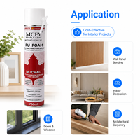 Mousse PU MUCHAO Feuille d'érable A53 750ml à haute expansion, vente en gros d'usine OEM ODM pour projets de collage de panneaux muraux architecturaux