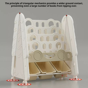 Estantería infantil de plástico para libros, organizador de almacenamiento, librero para niños pequeños, armario <span class=keywords><strong>Montessori</strong></span> para bebés, unidad de muebles para dormitorio. - Product Image 2