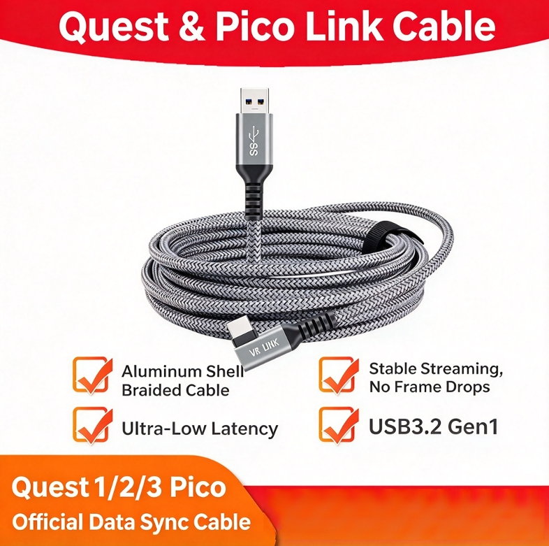 Shell Material Connector Quest3 Link Cable Pico3/4 Computer Host Steam Vr Streaming Cable 3m 5m ...