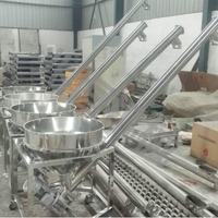 Convoyeur à vis sans fin en acier inoxydable pour l'industrie alimentaire, système de convoyage incliné 220V, convoyeur automatique de poudre et de granulés