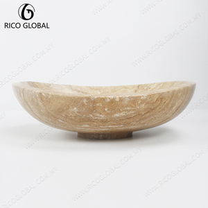 Vasque ovale en marbre naturel pour salle de bain, lavabo en pierre, décoration moderne pour hôtel et toilettes - Product Image 4