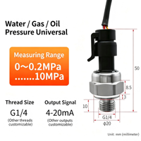 Transmetteur de pression industriel, capteur en acier inoxydable SS304, protection IP68, plusieurs bornes, 4~20mA, RS485, eau, huile, gaz, produits chimiques