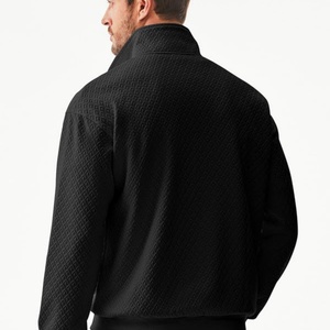 Adult Autumn Printed Collar <b>Half</b> <b>Zip</b> Sweatshirts Casual Mock Neck Long Sleeve Solid Geometric Texture Waffle Quick Dry - Product Image 2