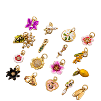 Hoogwaardige Groothandel 18K Vergulde Roestvrij Staal Citroen Druif Bloem Fruit / Plant Thema Sieraden Charmes Diy Sieraden Maken