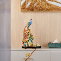 Statue de paon de luxe RORO, décoration d'intérieur, peinture émaillée, figurine animale, ornement de table pour salon, bureau, hôtel