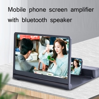 Universal Mobile Phone Screen Amplifier 12-inch 3D High-Definition Screen Amplifiers Stand Bracket Holder with Portable Speaker