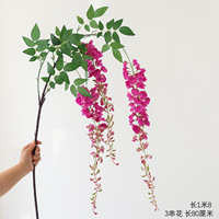 Fleurs de glycine à longues tiges suspendues pour la décoration de plafond, idéales pour les hôtels, les mariages et la décoration d'événements