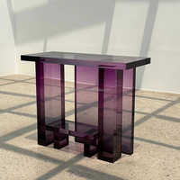 Nouveau design de meubles pour hôtels de luxe, table console en acrylique pour couloir de couleur dégradée, meubles de maison modernes, table d'entrée en acrylique pour villa