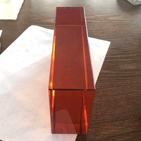 Briques de verre de couleur ambre doré, cloison décorative pour cour, briques de verre cristallin poli fin, prix de gros