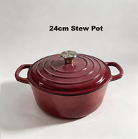 Ensemble de batterie de cuisine antiadhésive 3 pièces, compatible four, casseroles et faitouts en émail, pour cuisinières à induction et à gaz
