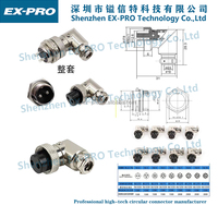 Conector de Aviación EX-PRO OEM Personalizado GX12 GX16 GX20 GX25 GX30, Hembra y Macho, Carcasa de Aleación de Zinc Niquelada, Clasificación 5A 125V