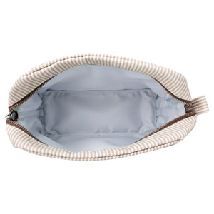 Bolsa de Cosméticos Personalizada de Tela Seersucker, Bolsa de <span class=keywords><strong>Maquillaje</strong></span> Portátil de Poliéster con Rayas para Mujer - Product Image 3