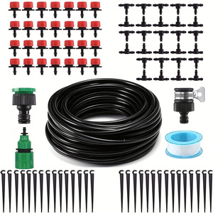 Système d'irrigation goutte à goutte, tuyau en PVC de 25 m, 1/2 pouce avec tête d'arrosage à 8 trous, kit d'arrosage automatique pour humidificateur et refroidisseur de jardin - Product Image 4