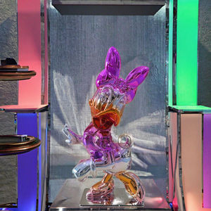 Nouveauté CLF 40CM Statue en résine Canards de dessin animé Candy, finition chromée brillante, style <span class=keywords><strong>Donald</strong></span> et <span class=keywords><strong>Daisy</strong></span> Duck, peinte à la main, Noël - Product Image 3