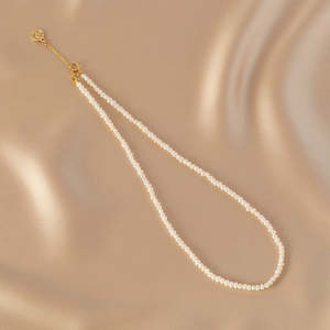 Collier en perles naturelles avec des perles de millet irrégulières simples et exquises Collier avec étiquette - Product Image 6