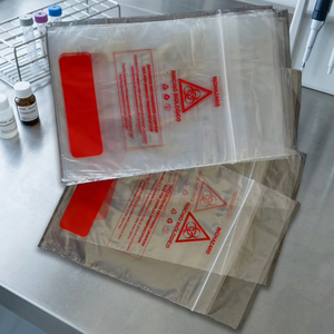 Sac de sécurité en plastique LDPE à fermeture éclair pour échantillons biologiques dangereux, avec impression en héliogravure, structure à 3/4 parois pour liquides et préservatifs - Product Image 2