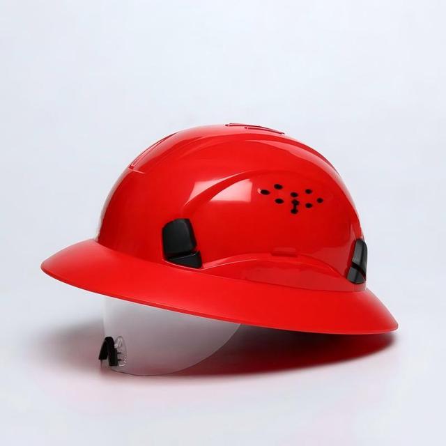 Hot Selling Durable HDPE Hard Hat Full Brim High Impact Resistance Adjustable Headband Customized Color