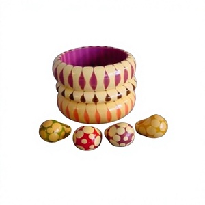 Juego de Brazaletes de Cerámica con Patrón de Alta Calidad, Unisex, Redondos, para Mujer, Elegantes, Modernos, Joyería de Moda, Regalo para Fiesta - Product Image 4