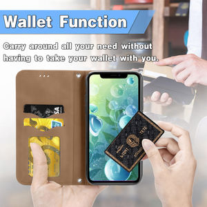 GSCASE a prueba de golpes libro plegable Flip Folio Wallet Case Kickstand ranuras para tarjetas funda protectora para iPhone 16 <span class=keywords><strong>Pro</strong></span> Max 11 12 15 <span class=keywords><strong>13</strong></span> 14 - Product Image 3
