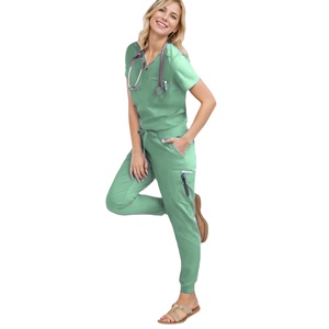 Nuevos Uniformes Médicos, Blusas Elásticas y Pantalones con Bolsillos de Tela Vaquera para Enfermeras, Médicos, Cirujanos y Personal de Salón de Belleza - Product Image 2