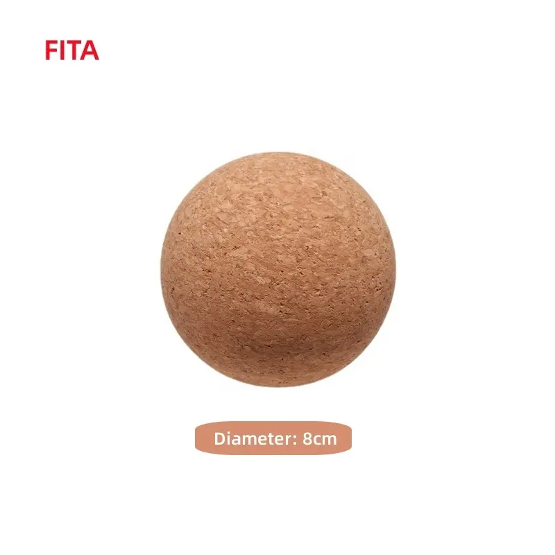 Bola de massagem para ioga, rolo natural de cortiça para massagem e relaxamento muscular, logotipo personalizado redondo para terapia de costas, 8 cm, ideal para esportes e fitness