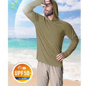 Maglietta personalizzata in poliestere da pesca a maniche lunghe con protezione UPF 50+ e cappuccio per acquirenti all'ingrosso - Product Image 2