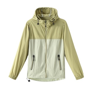 Chaqueta de Verano para Parejas, Anti-UV, de Nailon, con Protección Solar, Cierre de Cremallera, Capucha, Diseño Colorblock, Ligera, Repelente al Agua, para Actividades al Aire Libre - Product Image 3