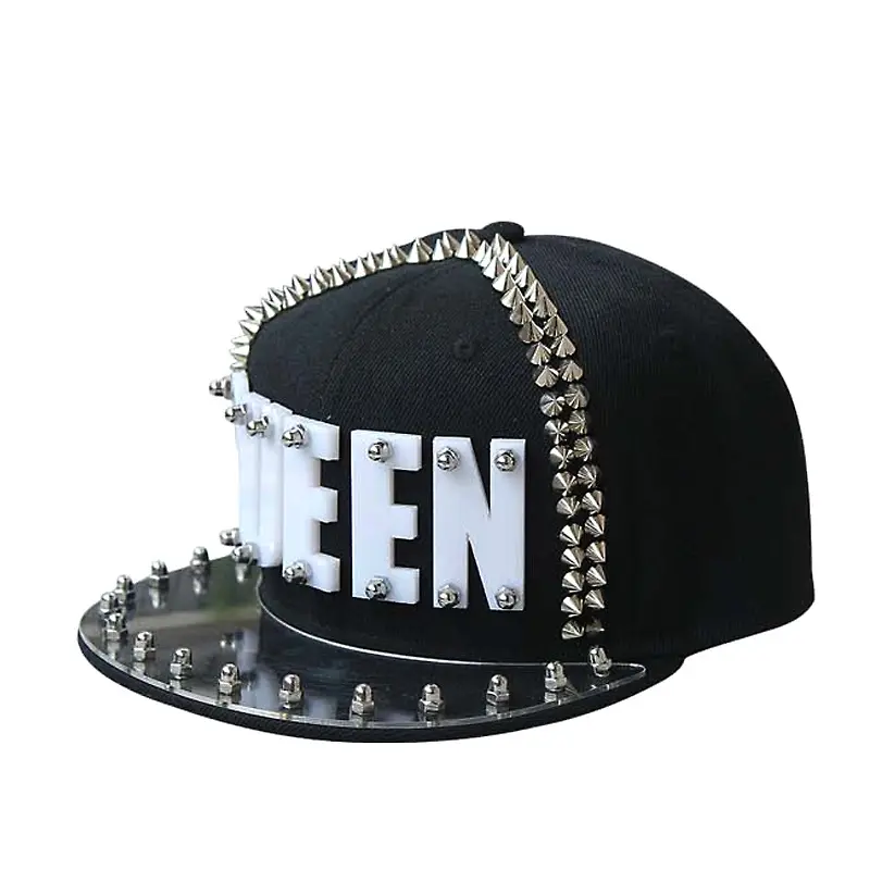 Unisex Trống Tùy Chỉnh Diy Thiết Kế Riêng Của Bạn Rock Punk Vàng Tấm Snapback Cap Hat