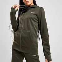 Conjunto deportivo de invierno para mujer, barato, de China, MOQ bajo, grueso, cálido, liso, de 2 piezas.