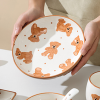 Vente en gros de fleur florale turque céramique poterie grès assiette pour restaurant
