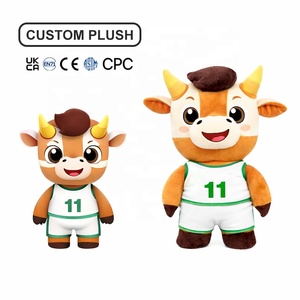 Peluche de Vaca Personalizado, Juguete de Peluche Personalizado, Lindo Toro de Dibujos Animados, Animal de Peluche Suave de Algodón PP, Muñeco Mascota, Proveedor de Fábrica OEM ODM - Product Image 1