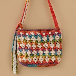 Sac à dos en laine tricotée au crochet fait main pour femme, collection automne-hiver, style Maillard, sac à bandoulière double, en fil fait main - Product Image 5