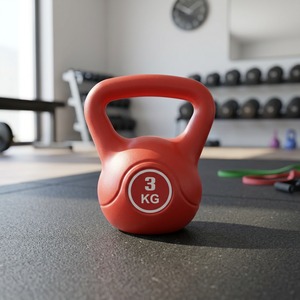FitLover - Pesa Rusa de Polietileno Resistente con Recubrimiento en Polvo, 3,000 kg, Color Rojo, Herramienta de Entrenamiento para Entrenamiento de Fuerza en Casa - Product Image 2